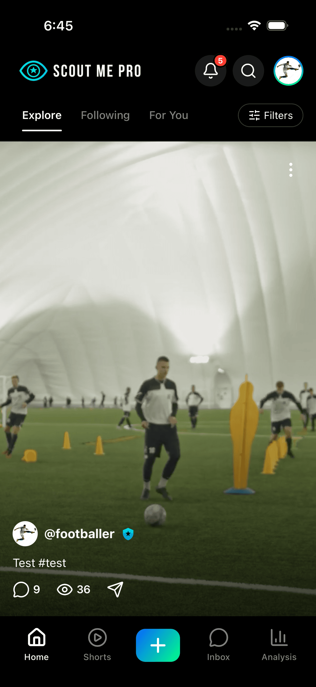 Scout Me Pro app screenshot 1 showing football scouting features