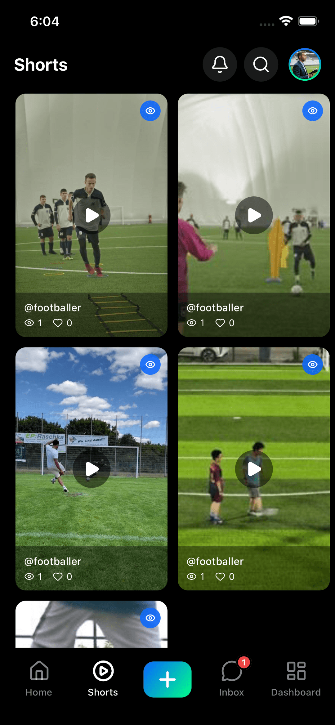 Scout Me Pro short-form video feed for scouting football talent